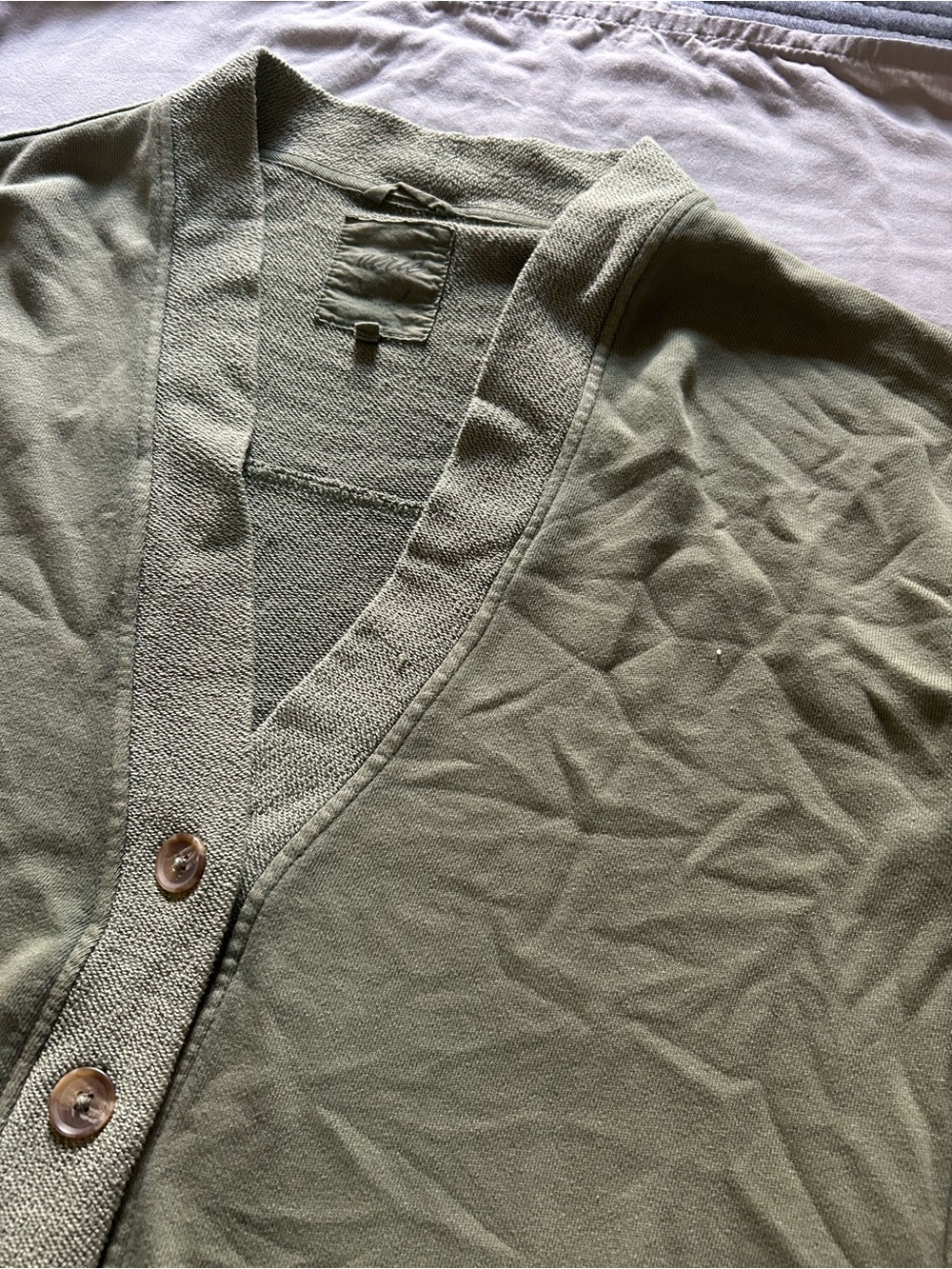 aerie Olive Green Button-Front V-Neck Cardigan sz small - Picture 8 of 8